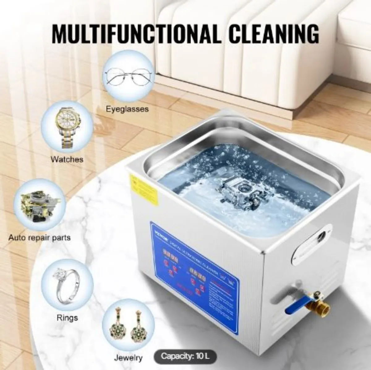 Professional Ultrasonic Cleaner, 10 L - Image 4