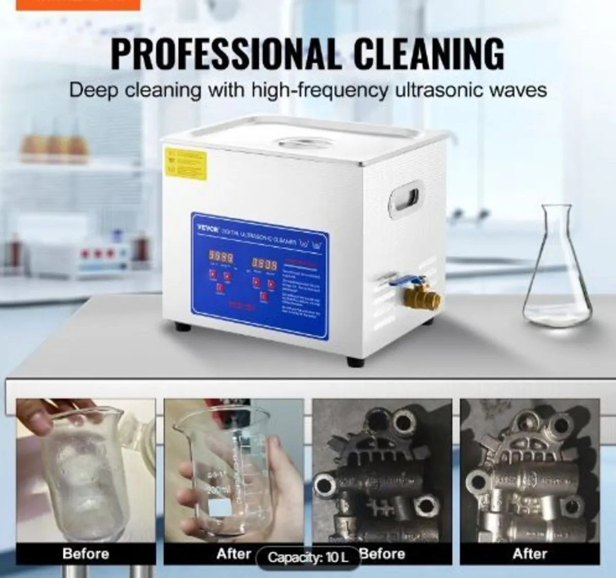 Professional Ultrasonic Cleaner, 10 L - Image 2