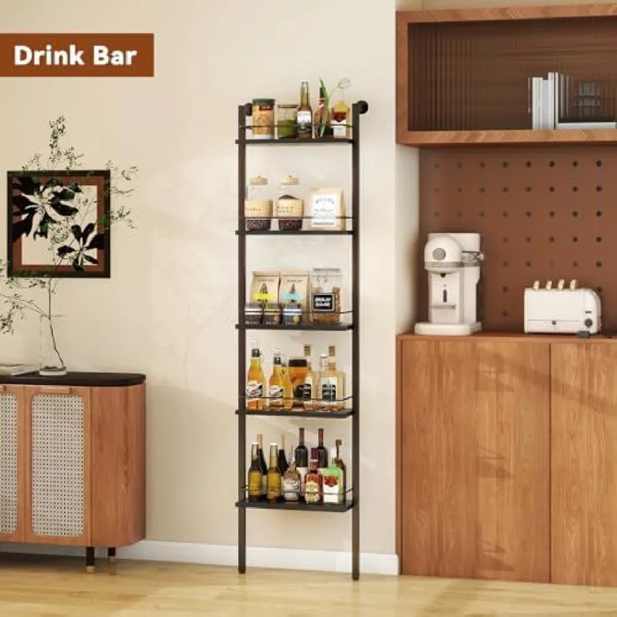 5 Tier Freestanding Wine Racks Liquor Bottle Displ - Image 1