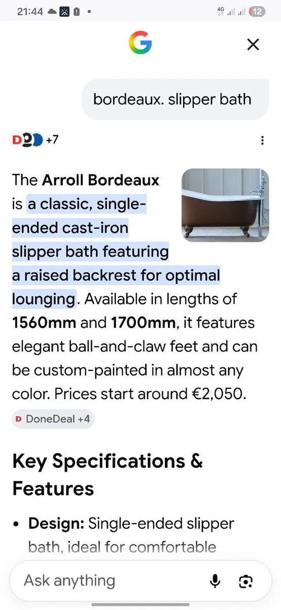 Cast iron slipper bath ( new ) - Image 4