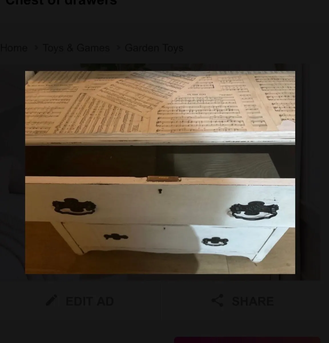 Mahogany chest of drawers upcycled - Image 2