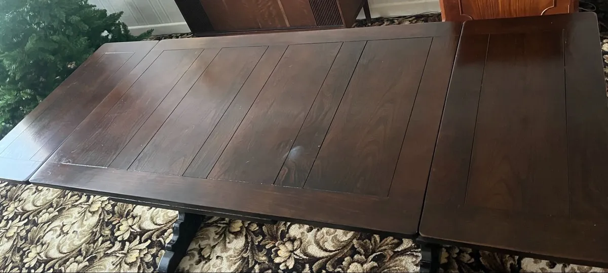 Dark Oak Extendable Refectory Dining Table - Image 2