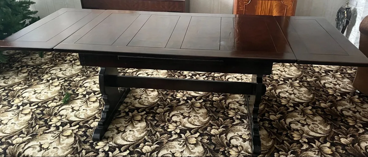 Dark Oak Extendable Refectory Dining Table - Image 3