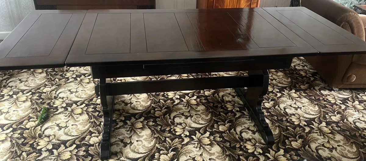 Dark Oak Extendable Refectory Dining Table - Image 4