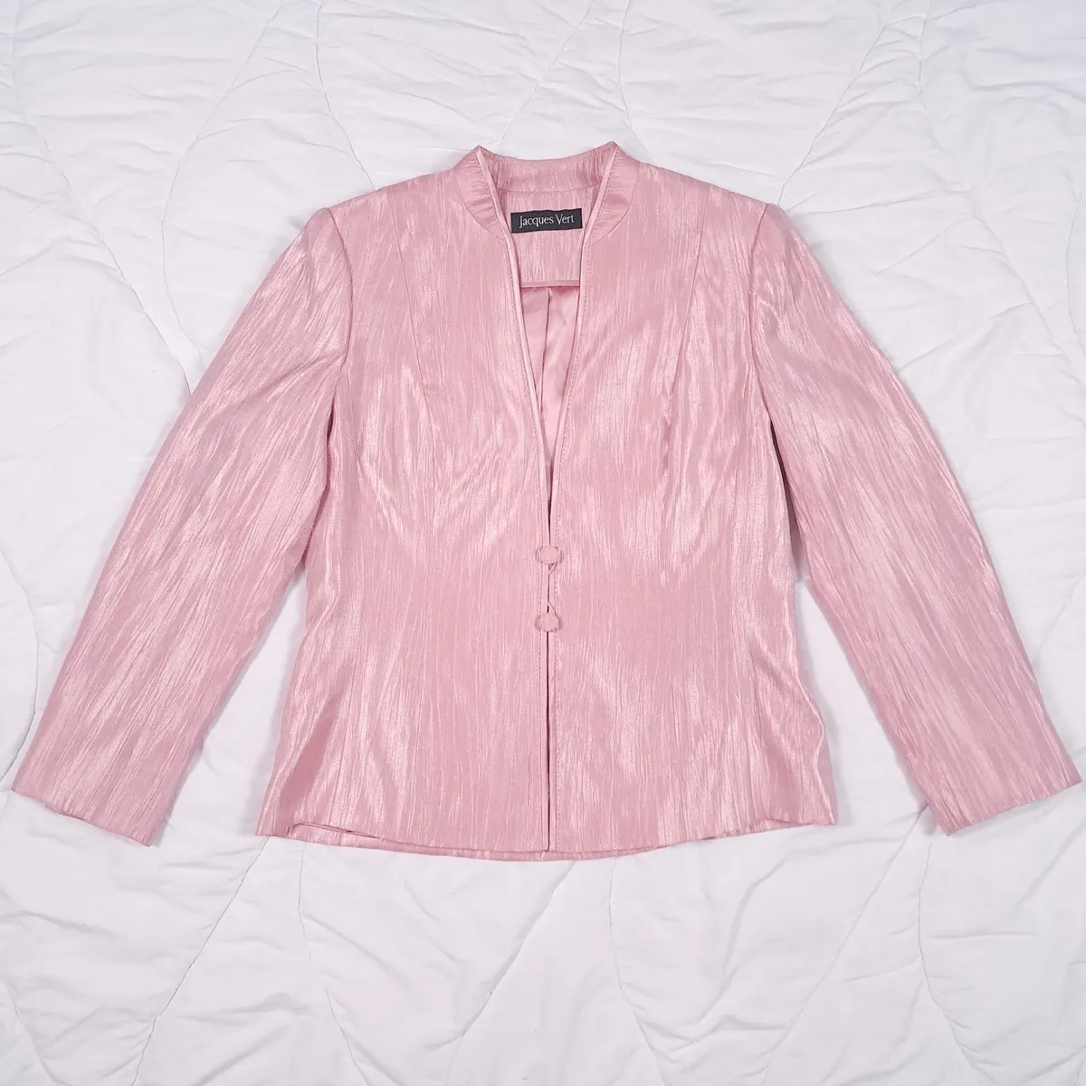 Jacques Vert Pink Metallic Shimmer Blazer 12UK - Image 1