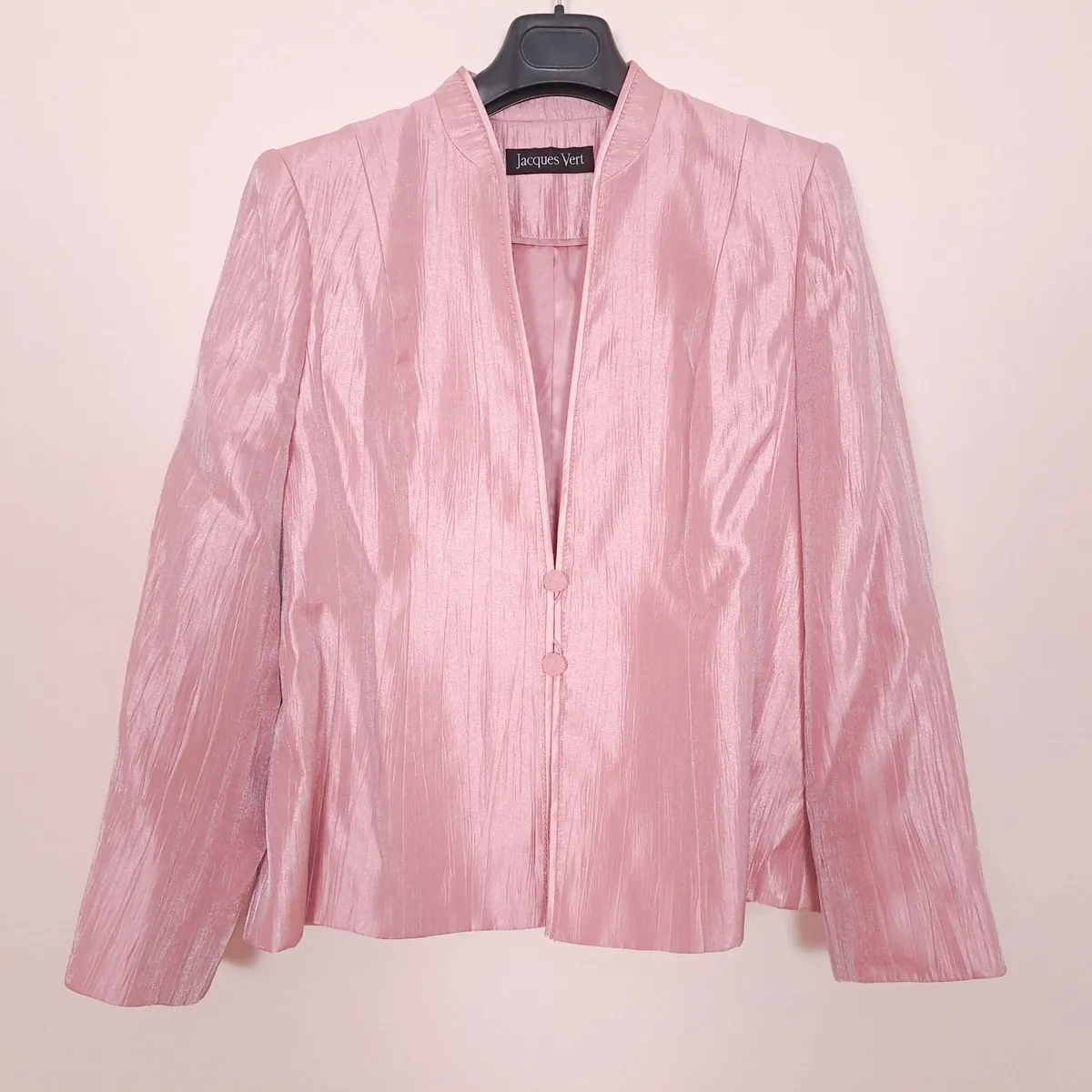 Jacques Vert Pink Metallic Shimmer Blazer 12UK - Image 2