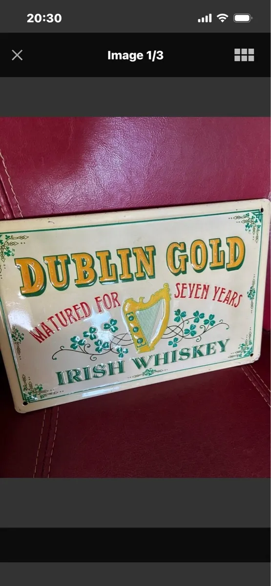 Vintage ‘Dublin gold ‘ Metal Sign - Image 1