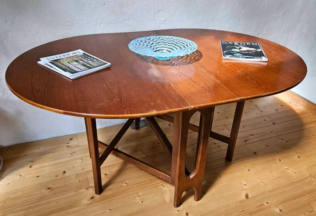Mid Century Drop Leaf Dining Table - Vintage Table - Image 1