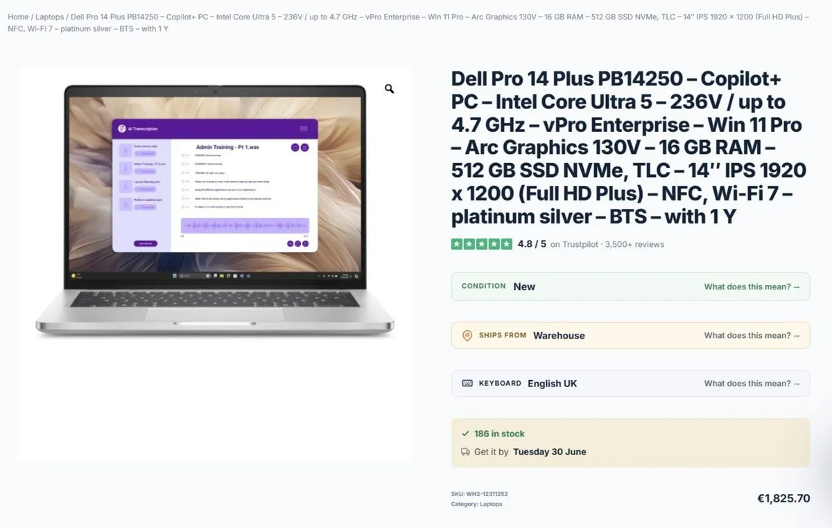 Dell Pro 14 Plus laptop, brand NEW - Image 3