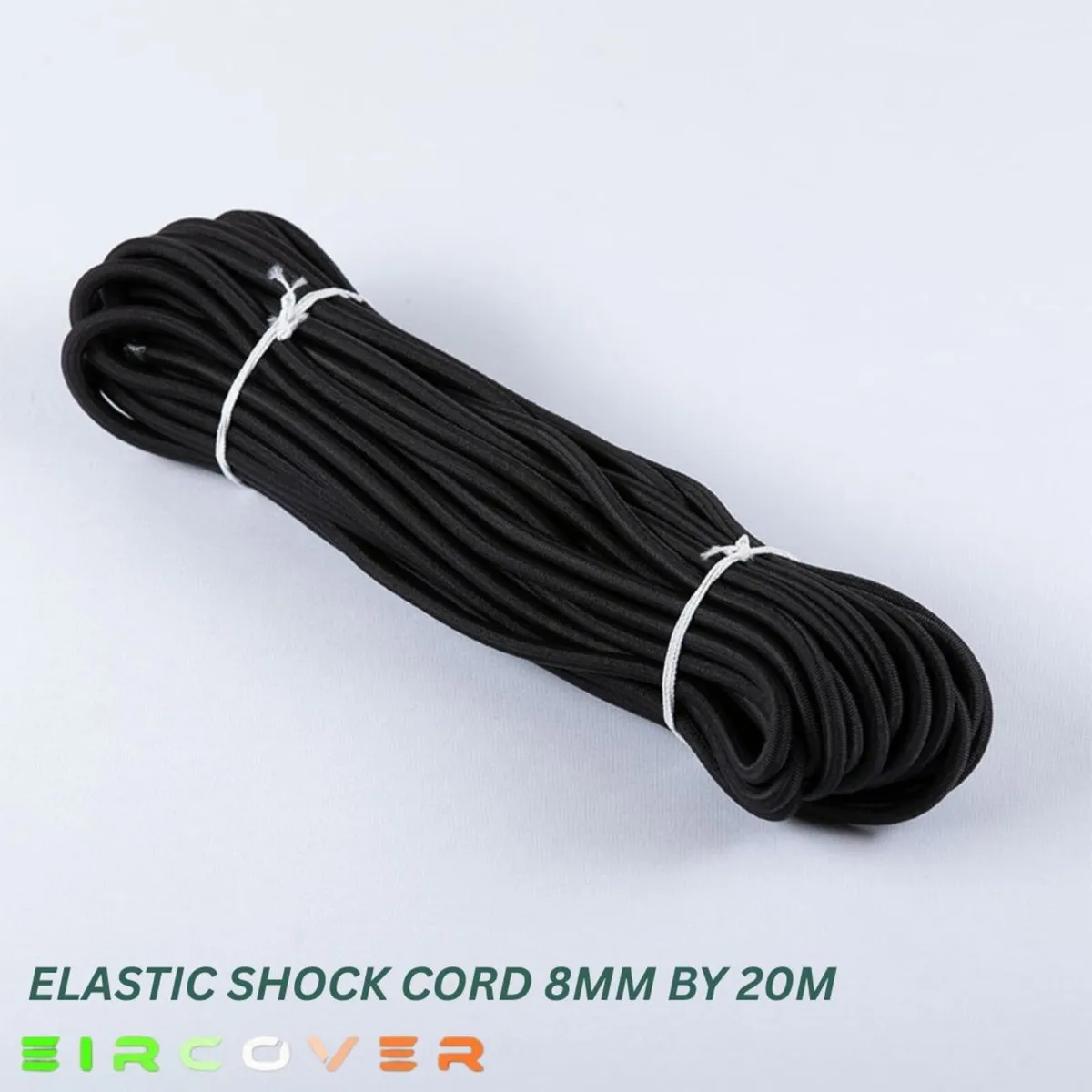 Elastic bungee rope 8mm / 50m - Reel  White Blue - Image 4