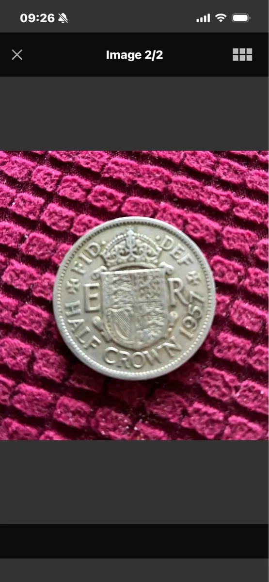 1957 UK Queen Elizabeth Half Crown - Image 2
