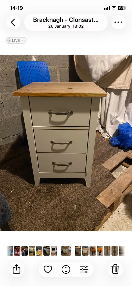 bedside locker + hall stand + small mirror - Image 1
