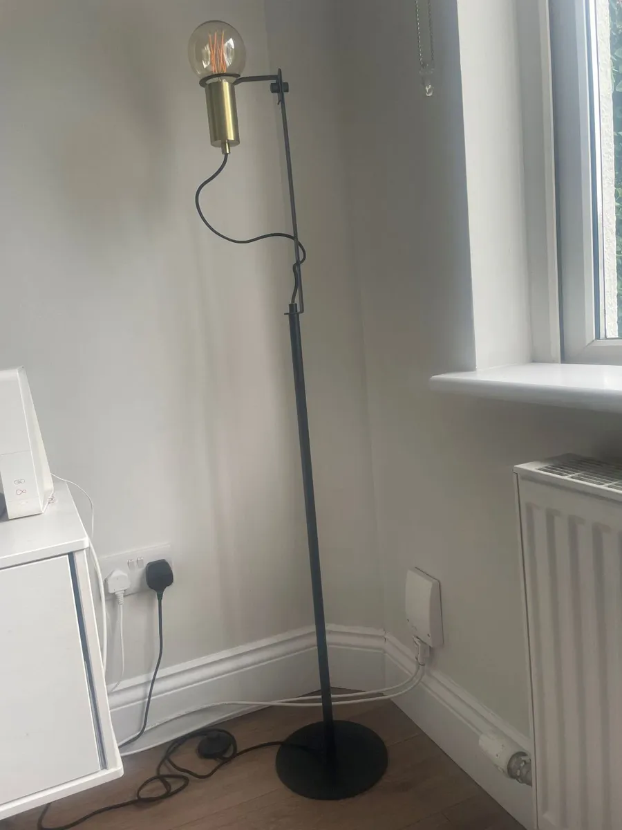 Modern Black & Brass Floor Lamp - Image 1