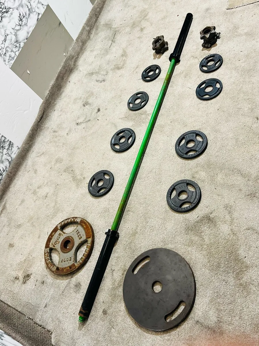 OLYMPIC WEIGHTS WITH BAR - Image 1