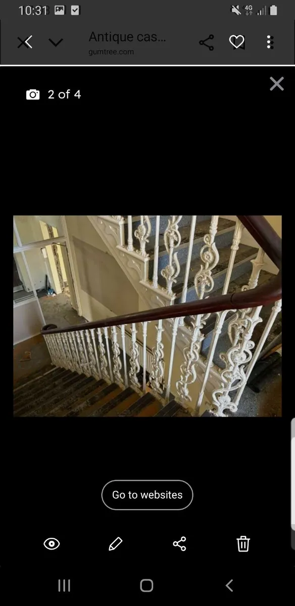 Antique cast iron balustrading stair rails - Image 1