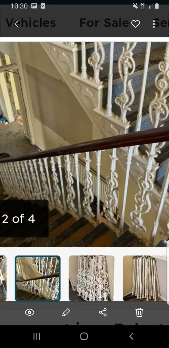 Antique cast iron balustrading stair rails - Image 4