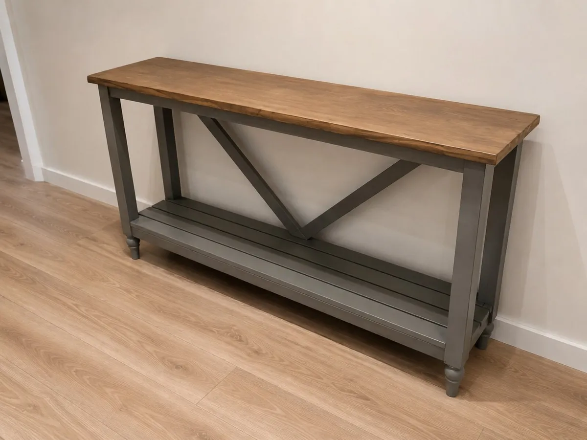 Vobe Cookham Trestle Grey Console Table - Image 2