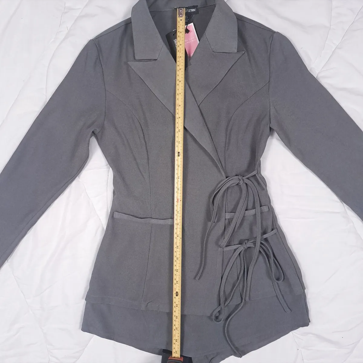PLT Grey Blazer Wrap Tie Romper Playsuit 8UK/36EU - Image 4