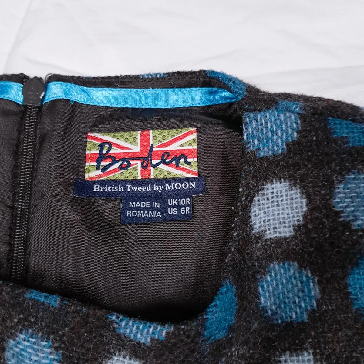 Boden Blue Black Polka Dot Shift Dress 10UK/38EU - Image 4