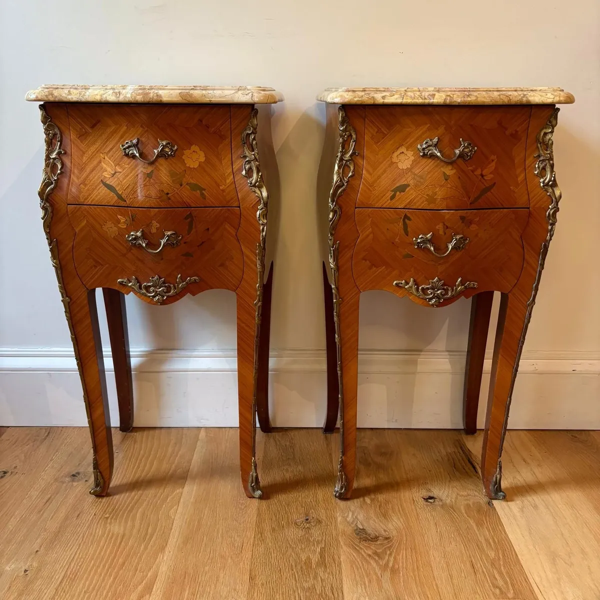 Pair of French Louis XV style Bedside Lockers - Image 1