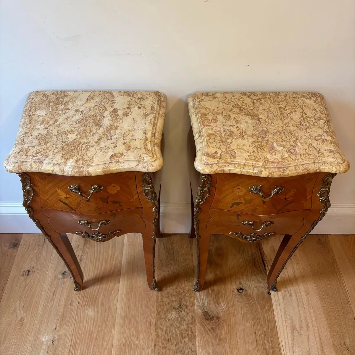 Pair of French Louis XV style Bedside Lockers - Image 2
