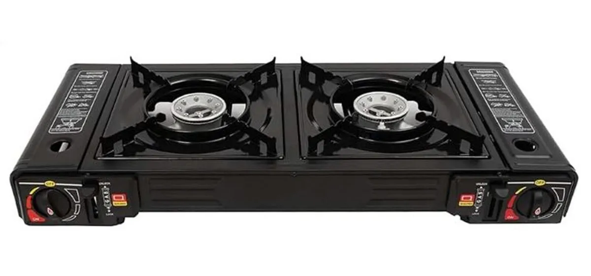 CAMPING STOVE WITH DOUBLE BURNERS (NEW). - Image 1