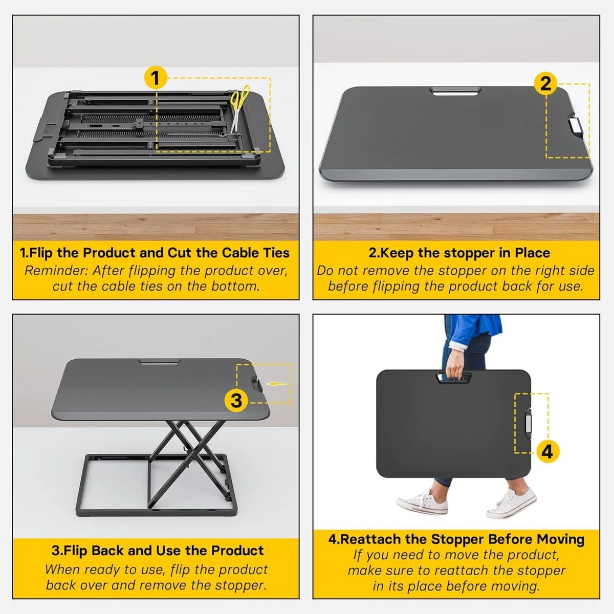 Bontec Standing Desk Converter 67x47CM Height - Image 3