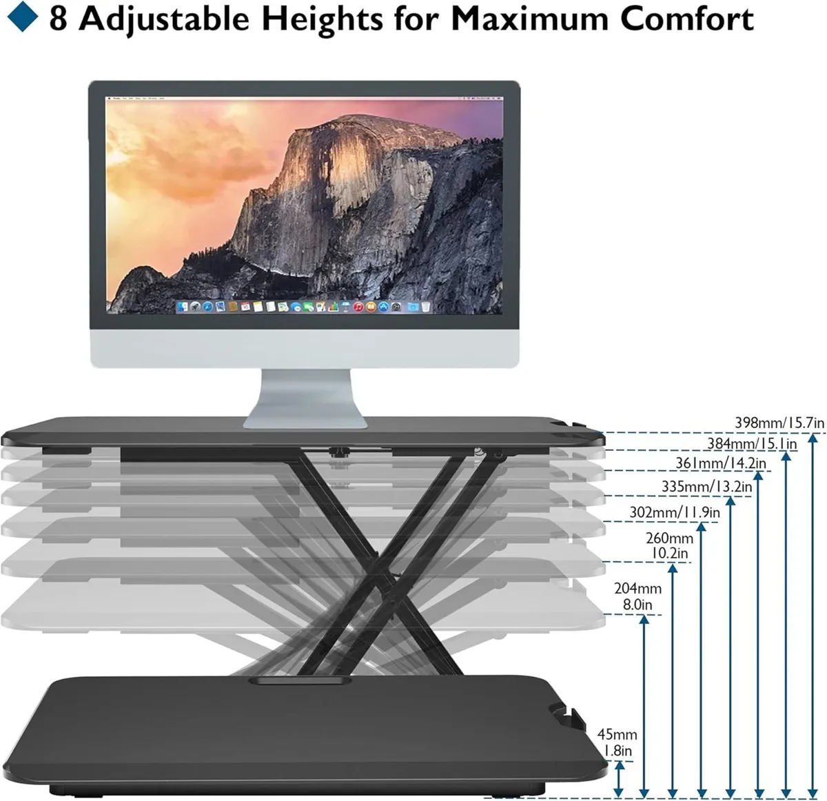Bontec Standing Desk Converter 67x47CM Height - Image 4