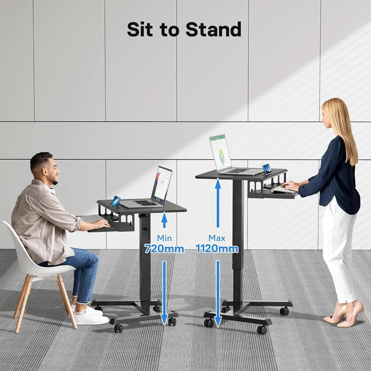 Bontec 65x45CM Two-Tier Mobile Computer - Image 3