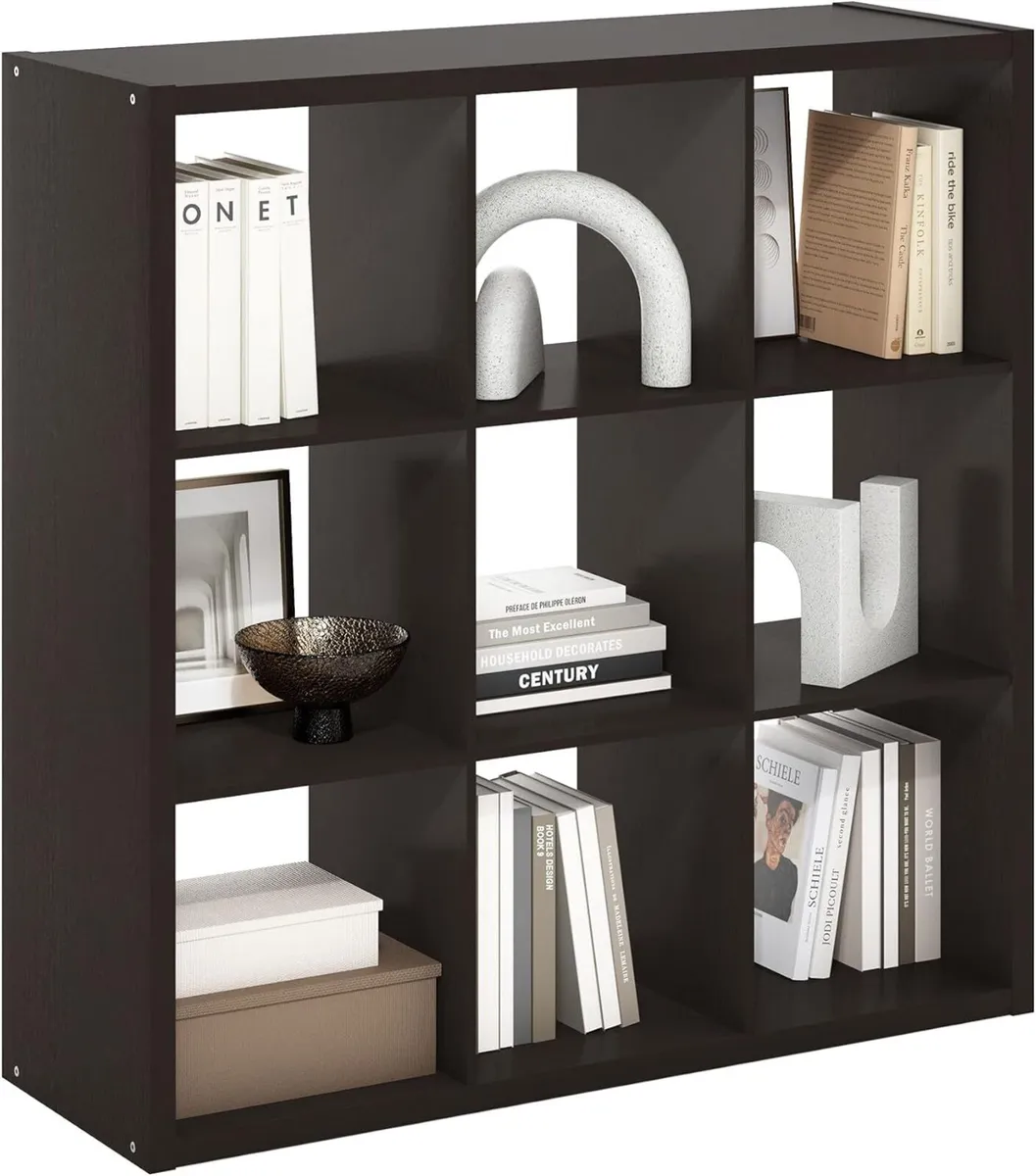 Furinno Cubicle Book Shelf 9-Cube Thick Frame - Image 1