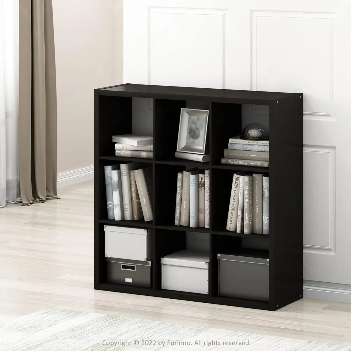 Furinno Cubicle Book Shelf 9-Cube Thick Frame - Image 2