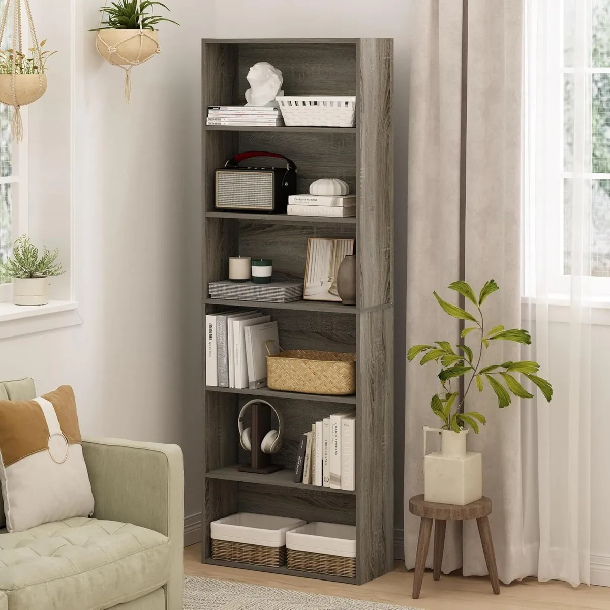 Furinno Jaya Simply Home Free Standing 6-Tier Open - Image 2