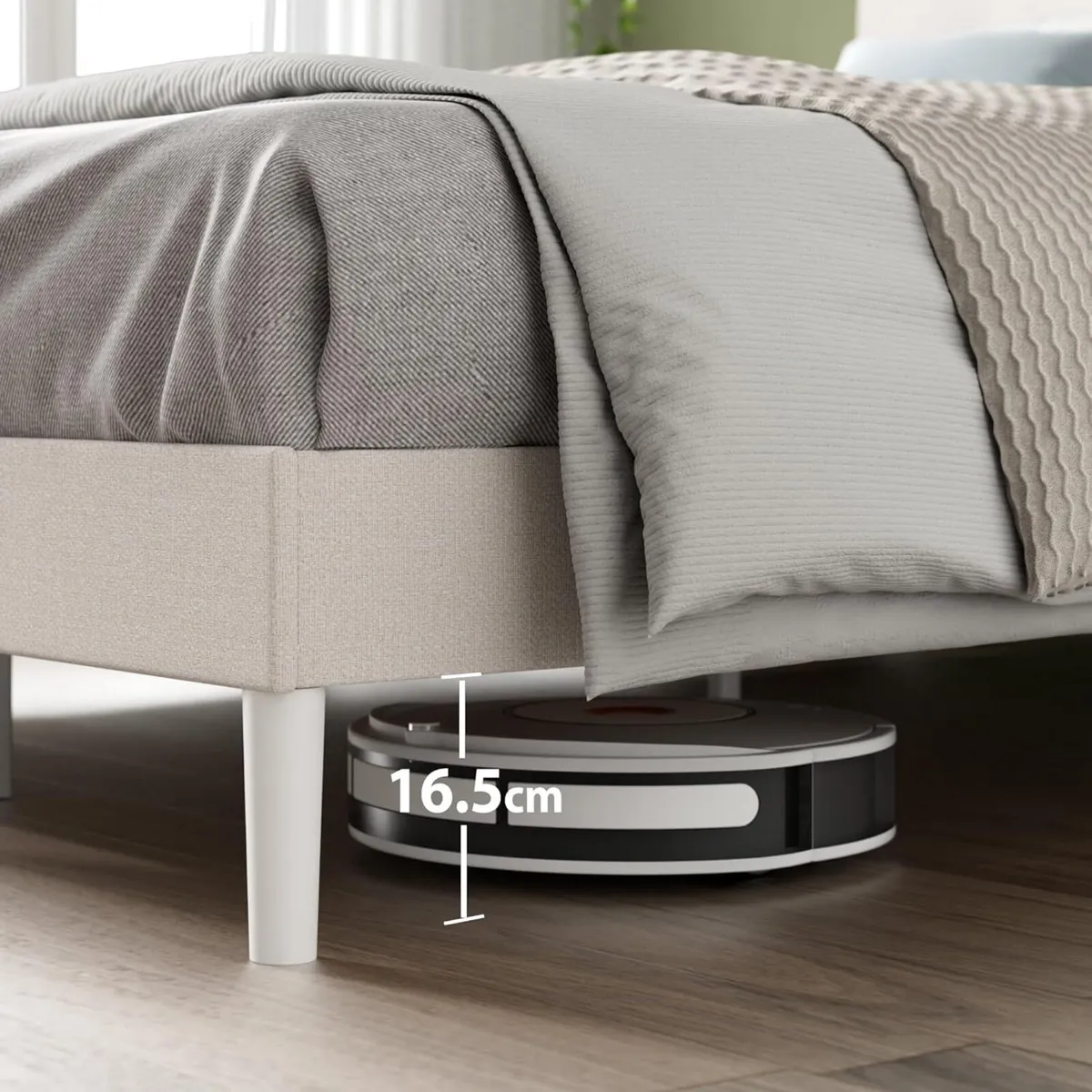 Upholstered Bed Frame with Headboard Fabric - Image 3
