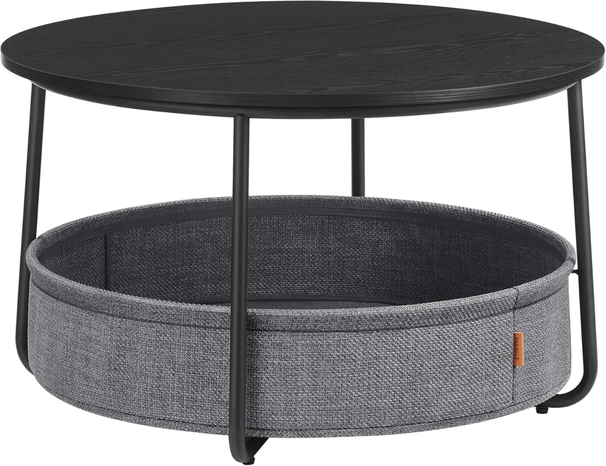 Round Coffee Table with Storage Space Side Living - Image 1