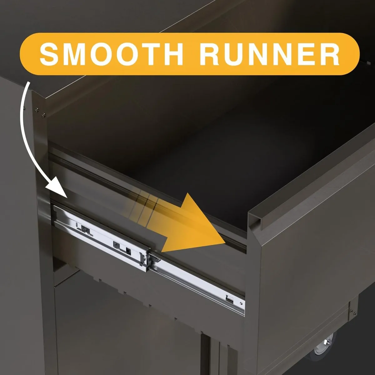 Metal Storage Cabinet with Wheels Rolling 2 Doors - Image 4