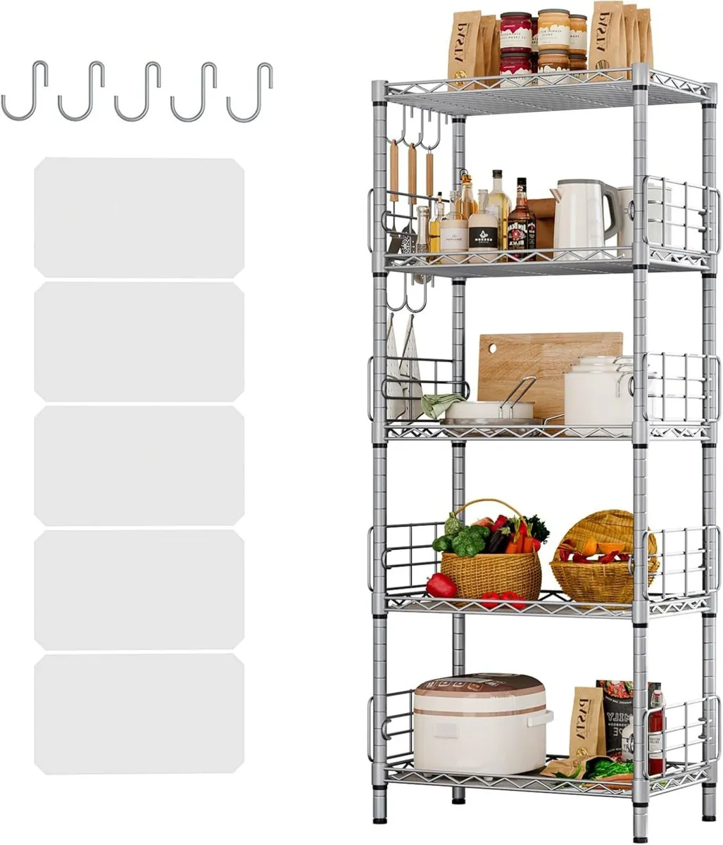 5-Shelf Shelving Unit with Height Adjustable - Image 1