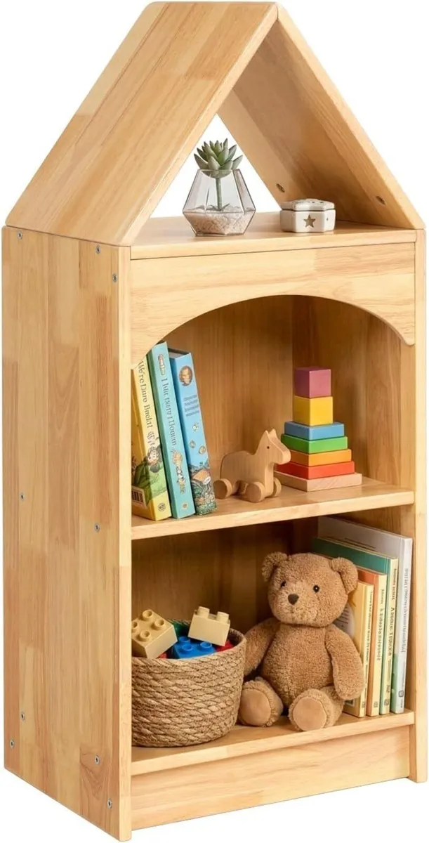 Oook Rubberwood Kids Bookshelf 3-Tier Toy - Image 1