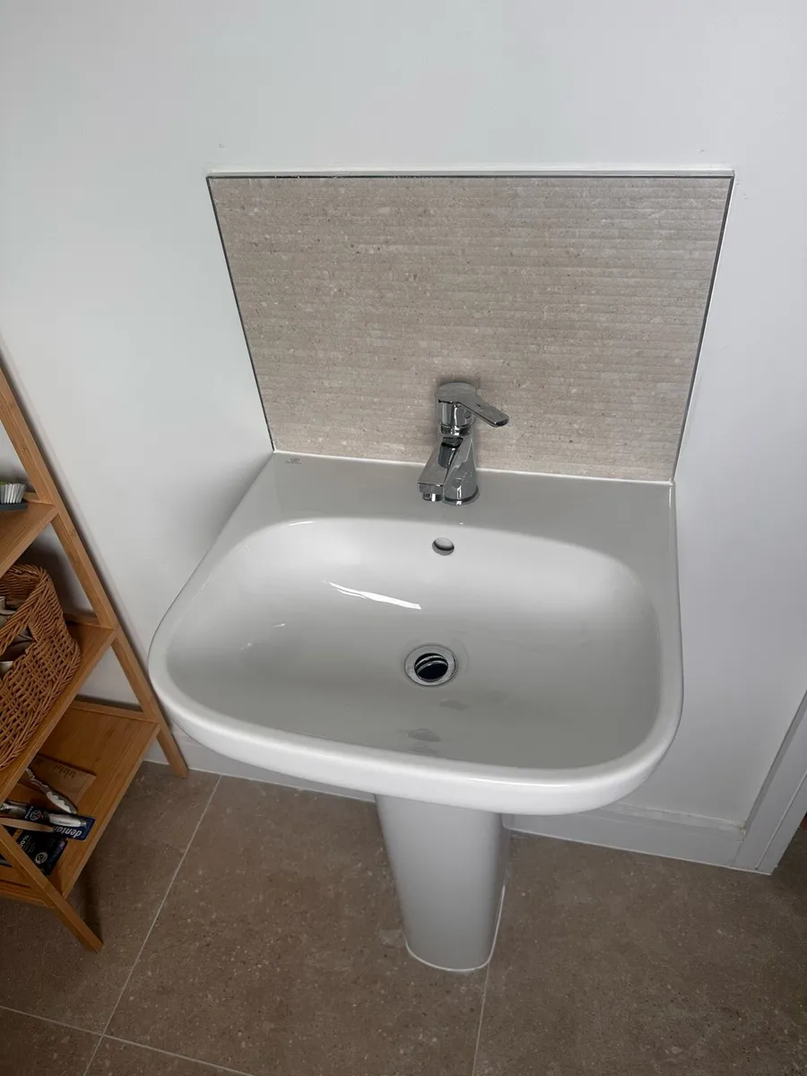 Premium Pedestal Sink/Basin Gloss White 50x43cm - Image 2