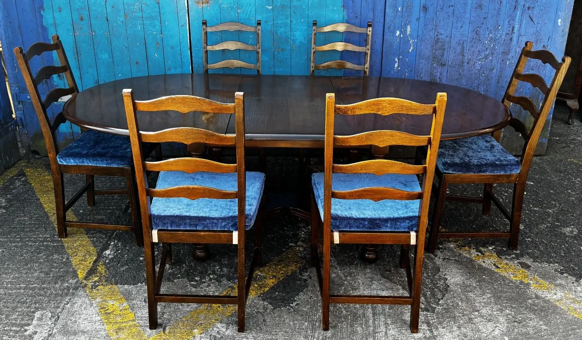 ERCOL TABLE & CHAIRS - Image 1