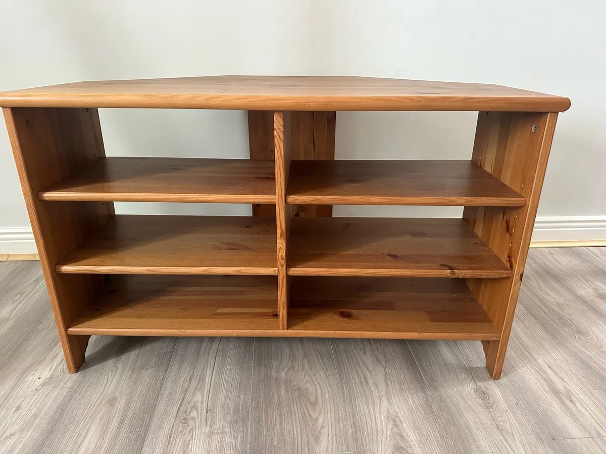 Wooden tv stand with shelves - Image 2