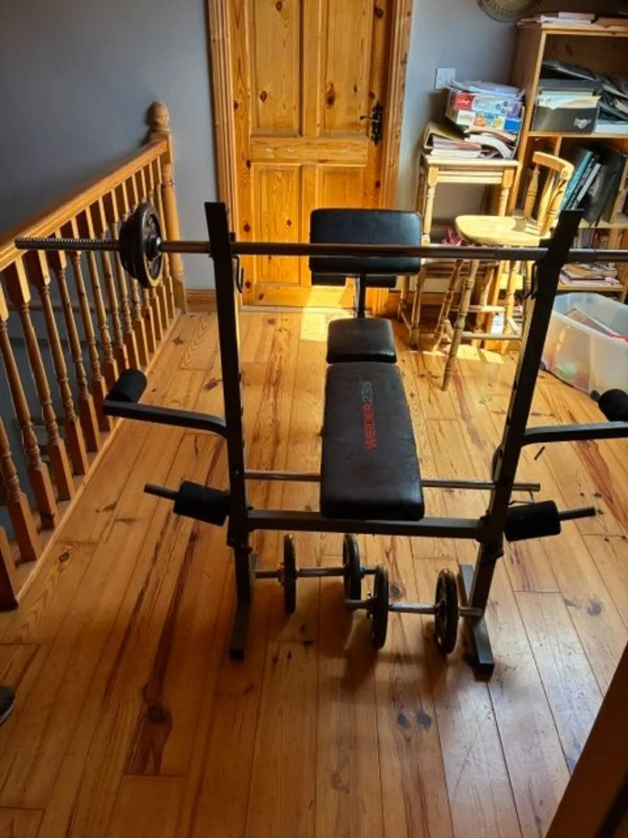 excercise bike and bench press with weights - Image 2