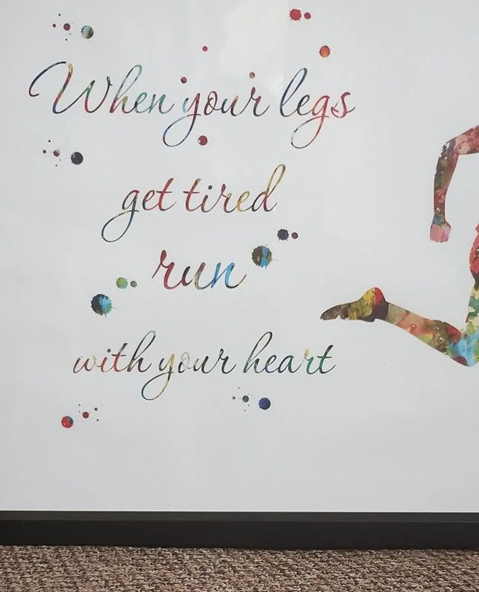 Large Custom-framed Motivational Running Art - Image 2