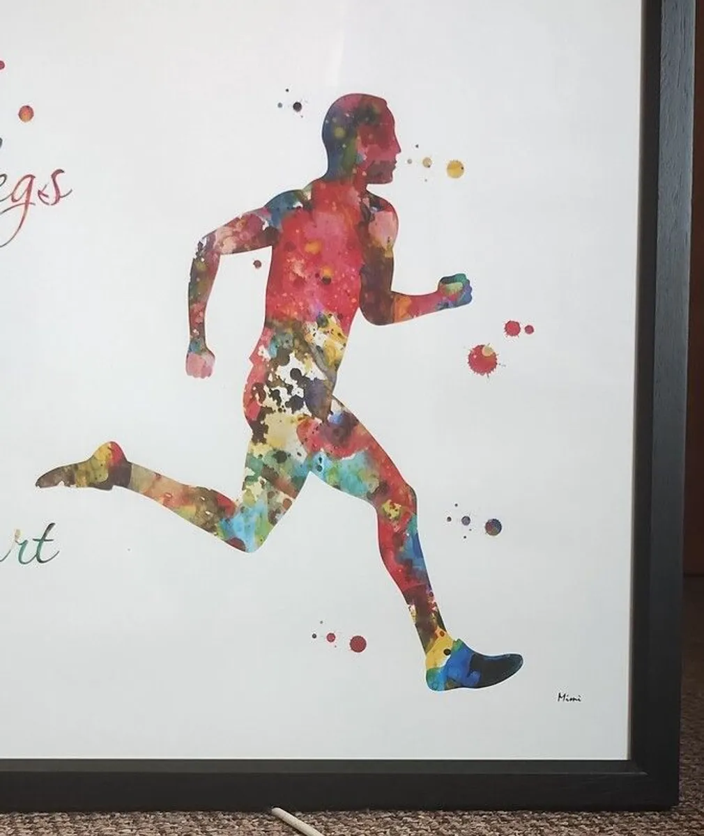 Large Custom-framed Motivational Running Art - Image 3