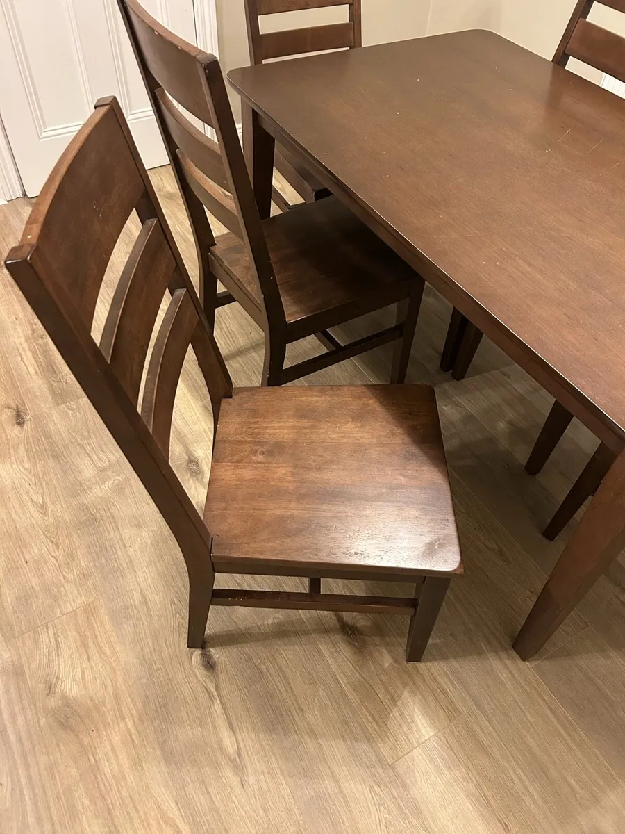 Dark Walnut Table and Chairs - Image 3