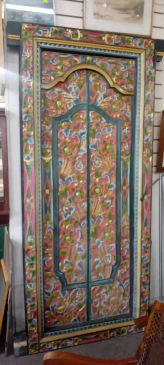 Original Carved Decorative Indian Door - Image 2