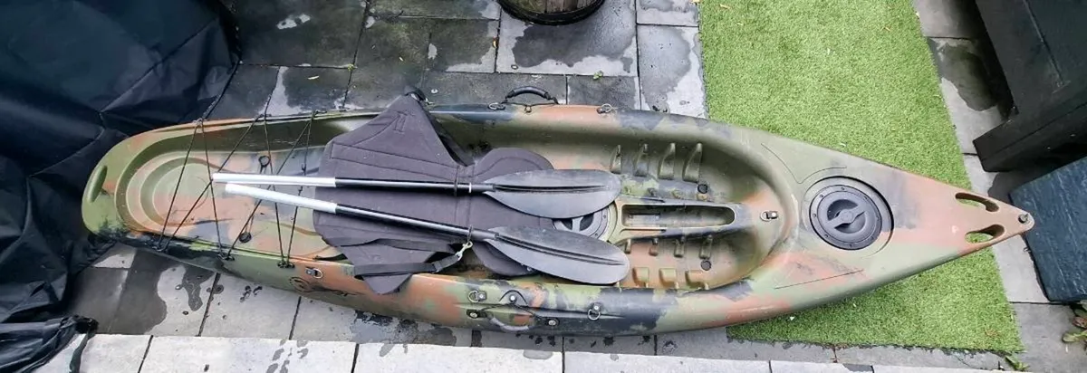 Single Sit-On-Top Kayak (Camo) – Excellent Conditi - Image 1