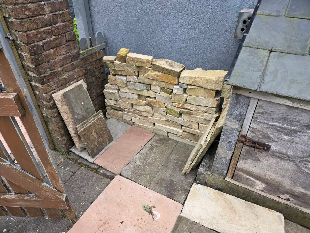 Dry stone wall and Indian sandstone slabe - Image 1