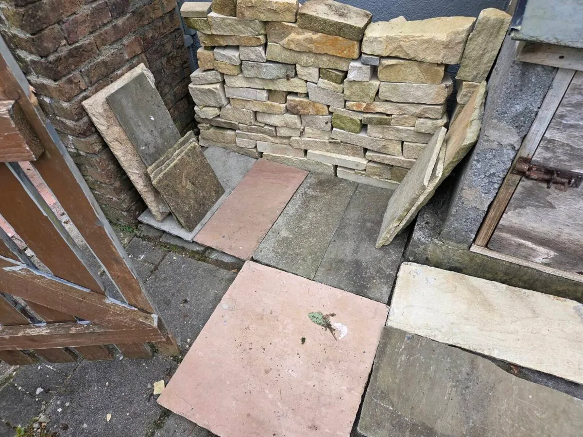 Dry stone wall and Indian sandstone slabe - Image 2