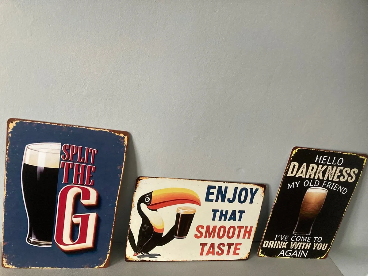 Vintage Style Metal Wall Plaques - Image 1
