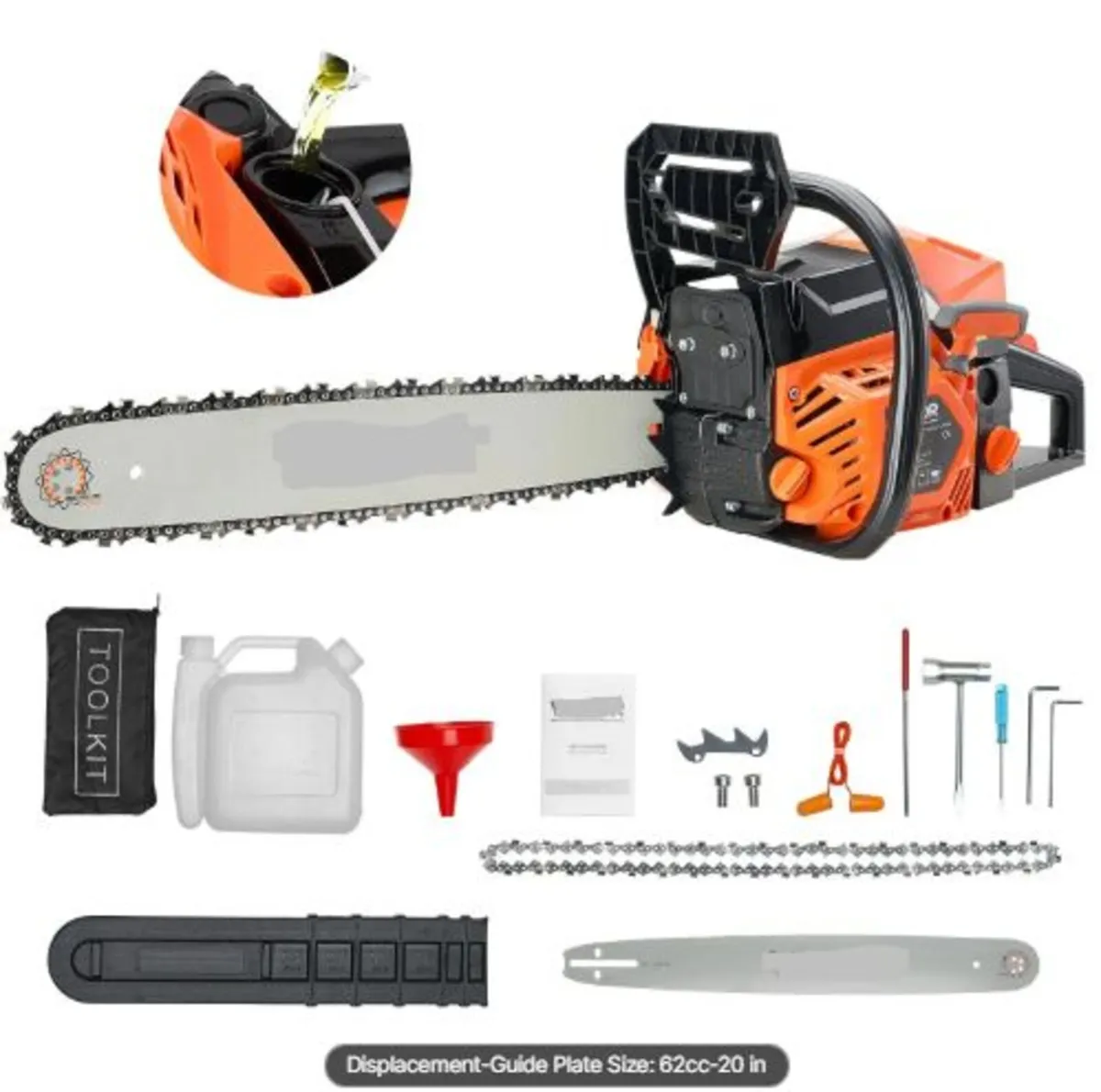 62 cc Gas Chainsaw, 20 inch Gas Powered Chainsaw, - Image 1